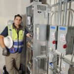 Before: crowded 100A panel • After: tidy 200A upgrade with labeled breakers (Reseda)