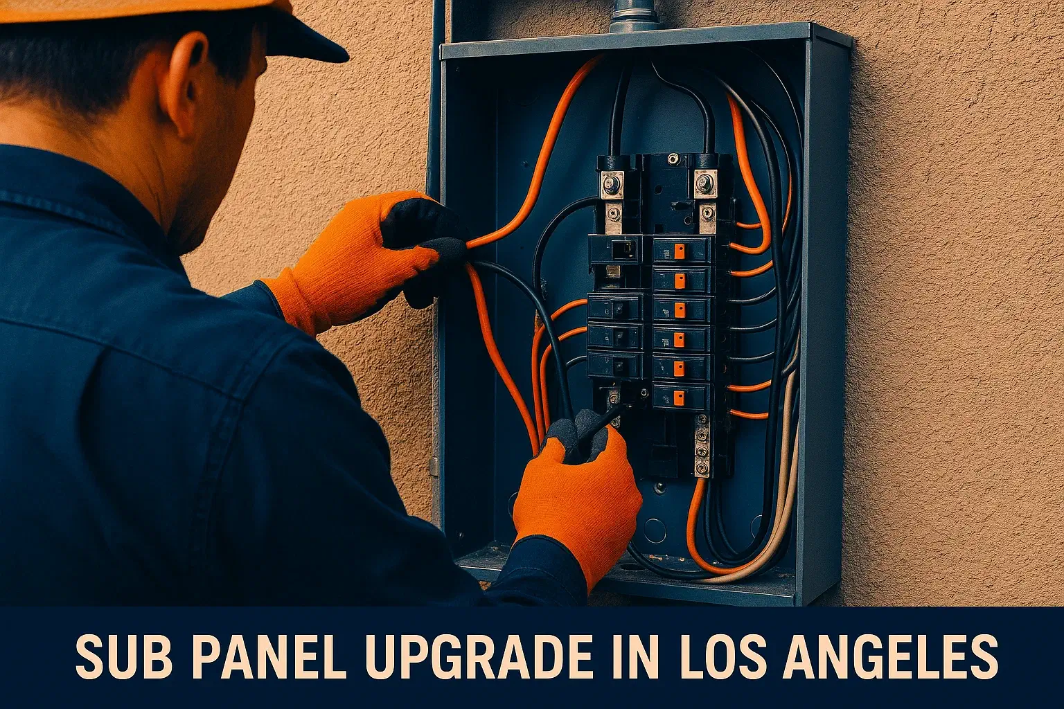 an electrician upgrading Sub Panel -Los Angeles